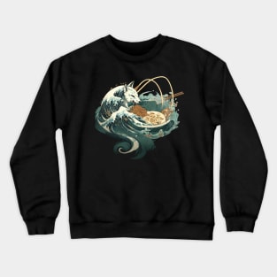 The Great Kitsune Wave - Ramen Noodles Crewneck Sweatshirt